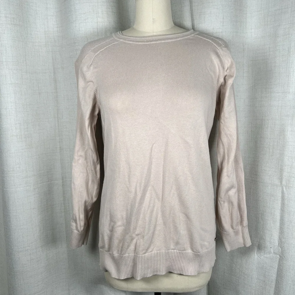 Velez Artisan Blush Pink Crew Neck Sweater Men's Medium Cotton Classic Old Money